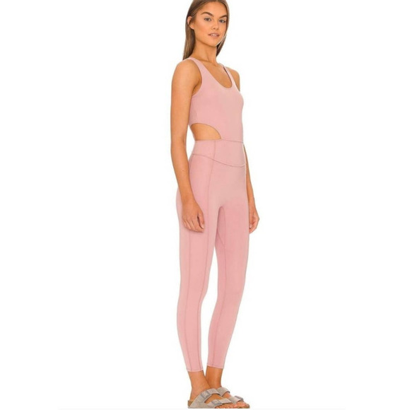 New Free People FP MOVEMENT Back It Up One-sie $98 LARGE Peach LEOTARD - Picture 3 of 8